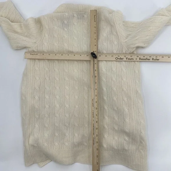 NEW Polo Ralph Lauren Sweater Womens Small Cream Cardigan Cashmere Open Front